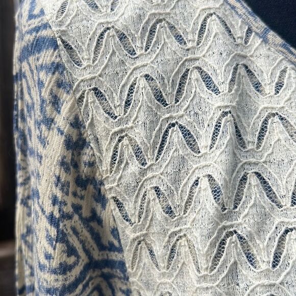 Charming Charlie top boho lace tassels blue shabby chic Large FIRM on PRICE - Picture 4 of 8